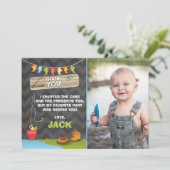 Pêche Anniversaire Carte de remerciements Pêche (Debout devant)