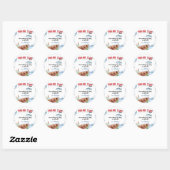 Pêche Anniversaire Classic Round Sticker (Feuille)