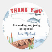 Pêche Anniversaire Classic Round Sticker (Devant)