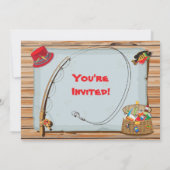 Pêche Anniversaire Fête Boy Invitation (Dos)