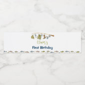 Pêche Anniversaire Fête Étiquette bouteille d'eau (Étiquettes simples)