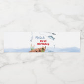 Pêche Anniversaire Fête Étiquette bouteille d'eau (Étiquettes simples)