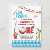 Pêche Anniversaire Invitation Bois Le grand (Devant)