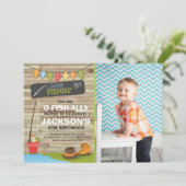 Pêche Anniversaire Invitation Bois Partie de pêche (Debout devant)