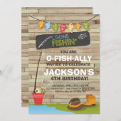 Pêche Anniversaire Invitation Bois Partie de pêche (Devant / Derrière)