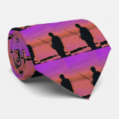 Pêche Au coucher Du Soleil Cravate Silhouette (Roulé)