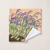 Pêche au feuillage vert + violet (Gant de toilette)