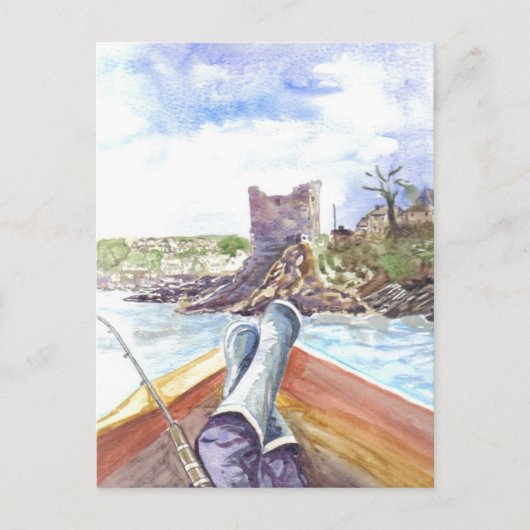 Pêche au large de Polruan Carte postale (Devant)