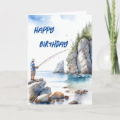 Pêche au large des rochers passionnés Carte d'anni (Devant)