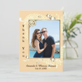 Pêche avec cadre et diamants Carte de remerciement (Debout devant)