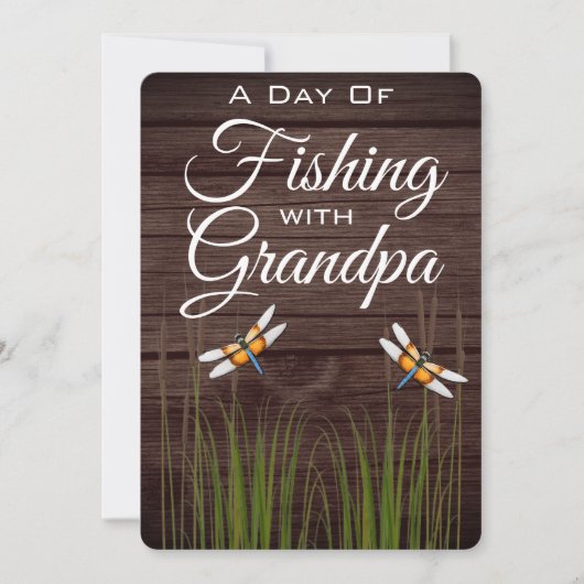 Pêche avec grand-père Invitation (Devant)