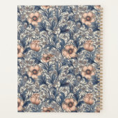 Pêche Bleu Floral William Morris Élégant Monogramm (Dos)