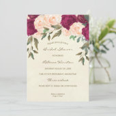 pêche burgundy fleurie invitation à la douche (Debout devant)