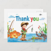Pêche Carte de remerciements avec Boy Fishing (Devant / Derrière)