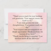 Pêche Carte de remerciements Florale - Coeur graci (Devant)