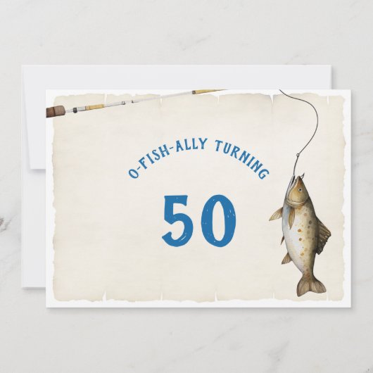 Pêche C'est O-fish-al Adulte Invitation d'annivers (Dos)