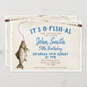 Pêche C'est O-fish-al Adulte Invitation d'annivers (Devant / Derrière)