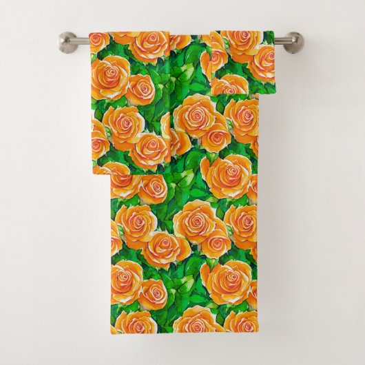 Pêche / Corail Orange Aquarelle Roses (En situation)