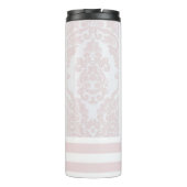 Pêche/Damas rose Bouteille d'eau rayée (Dos)