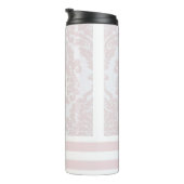 Pêche/Damas rose Bouteille d'eau rayée (Tourné sur la droite)