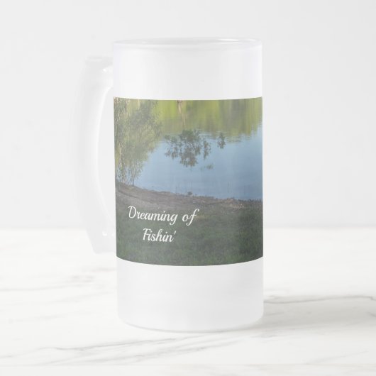 Pêche Dans Le Matin Frosted Glass Beer Mug (Devant gauche)