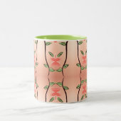 Pêche de corail doux Pêche florale Mug (Centre)