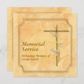 Pêche de croix de faire-part de cérémonie (Devant / Derrière)