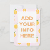 Pêche de fruits Invitation d'anniversaire (Dos)