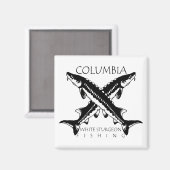 Pêche de l'esturgeon blanc de Columbia - aimant Ca (Recto/Verso)