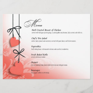 Pêche de menu de dîner de sentiments profonds