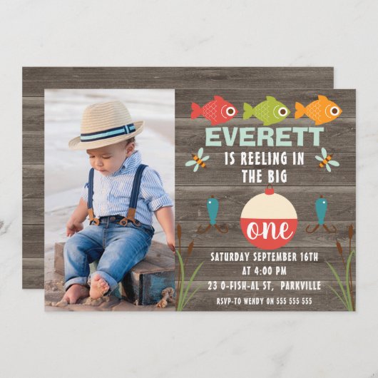 Pêche ébranlée dans la grande invitation d'un anni (Devant / Derrière)