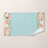 Pêche et aquarelle Aqua Motif floral (Serviette à main)