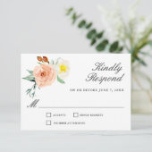 Pêche et aquarelle blanche Mariage floral RSVP (Debout devant)