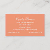 Pêche et blanc Carte de visite baroque (Dos)