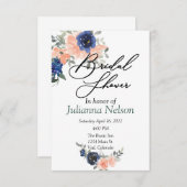 Pêche et bleu aquarelle invitation à la floraison (Devant / Derrière)