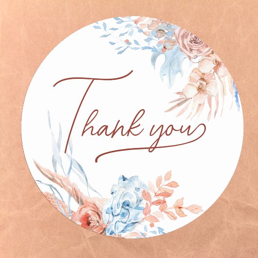 Pêche et bleu tropical merci sticker