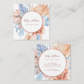 Pêche et bouquet bleu carte de visite (Devant / Derrière)