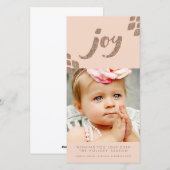 Pêche et bronze Parties scintillant Joie Carte pho (Devant / Derrière)