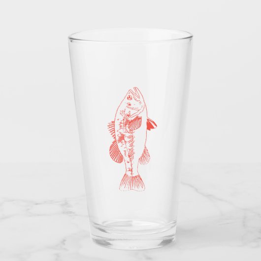 Pêche et chasse - Verre de pinte de poisson (Devant)