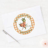 Pêche et En vichy Étiquette de gelée de votre cuis (Enveloppe)