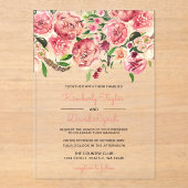 Pêche et fleurs de corail faire-part de mariage fl (Recto)