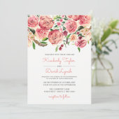 Pêche et fleurs de corail faire-part de mariage fl (Debout devant)