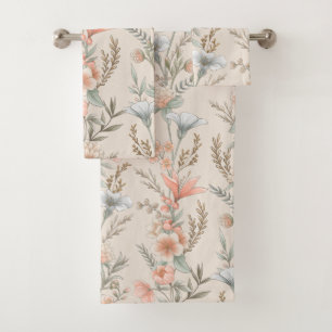 Pêche et Garland floral bleu Dusty