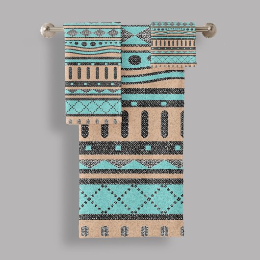 Pêche Et Motif Tribal Turquoise