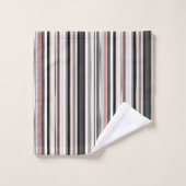Pêche et rayures Abstraites grises (Gant de toilette)