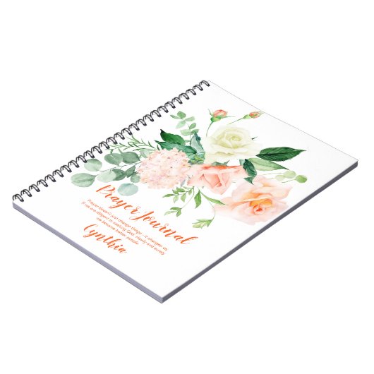 Pêche et Roses blanches Journal de prière de verdu (Côté gauche)