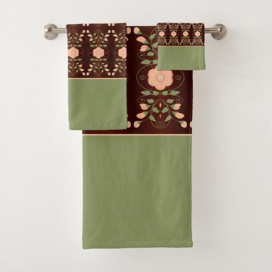 Pêche Et Vert Avec Brown Foncé (En situation)