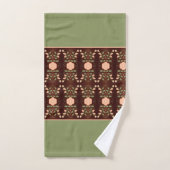 Pêche Et Vert Avec Brown Foncé (Serviette à main)