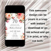 Pêche Florale 70e anniversaire Invitation