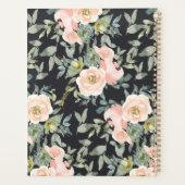 Pêche Green Navy Pastel Floral Wedding planner (Dos)